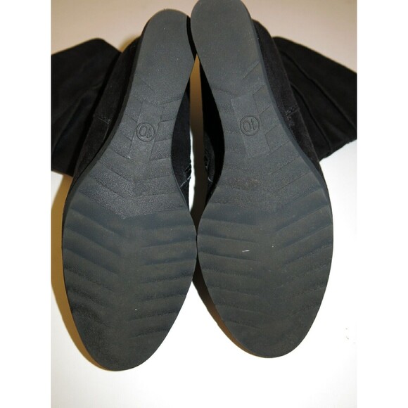 Merona wedge heel faux suede slouchy pleated gathered boots shoes bootie 10 - Picture 8 of 9